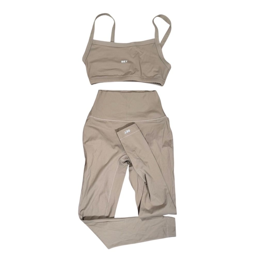 SET Active SportBody Leggings And Top Tan Size Small